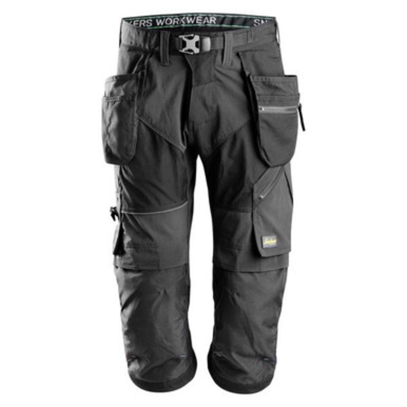 SNICKERS Shorts | 6905 Flexi Work Black Pirates Shorts with Kneepad Pockets and Holster Pockets Cordura with Stretch
