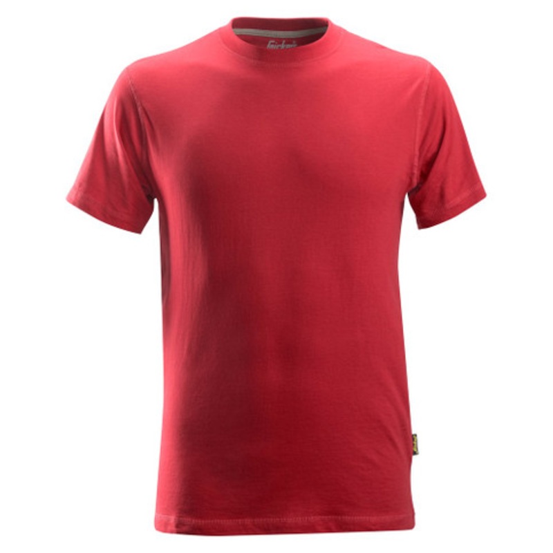 SNICKERS T-Shirt | 2502 Chili Red AllroundWork T-Shirt with Round Neck and in Cotton