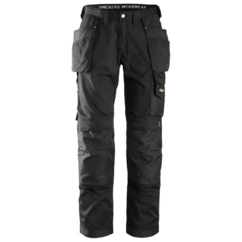 SNICKERS Trousers | 3211 Black Craftsman Trousers with Kneepad Pockets and Holster Pockets in Polyester/Cotton