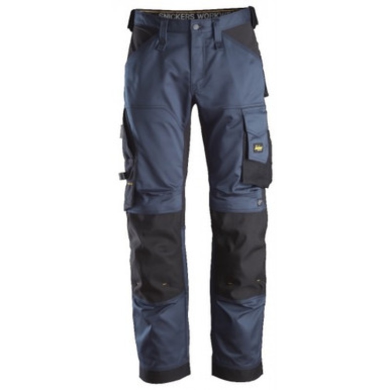 SNICKERS Trousers | 6351  Allround Work Navy Blue Trousers with Kneepad Pockets and Cotton with Stretch
