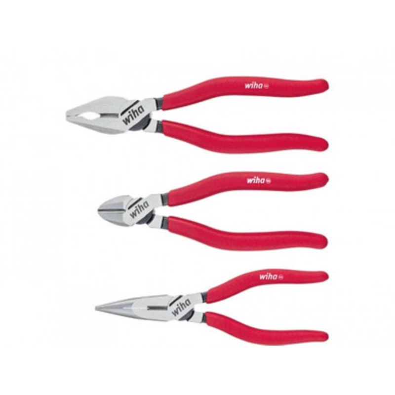WIHA Pliers | 3 PC Classic Set, Combination, Long Nose and Diagonal Cutter Pliers
