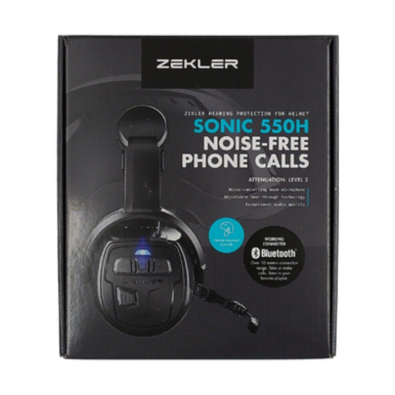 ZEKLER Hearing Protection | SONIC 550H Bluetooth Earmuffs Hearing Protection with Boom Microphone and Active Monitoring in Helmet Version