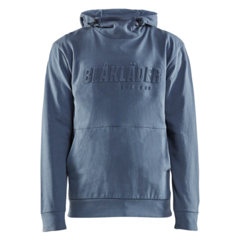 BLAKLADER Hoodie | 3530 Numb Blue Hoodie with Kangaroo Pocket and 3D Logo in Cotton
