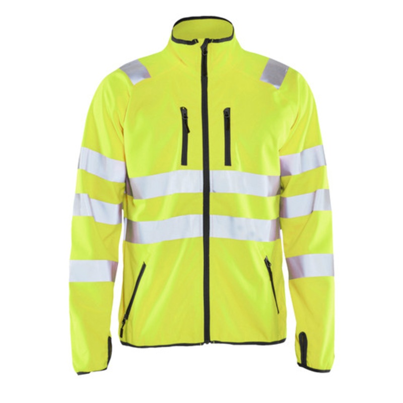 BLAKLADER Jacket | 4906 Mens High Vis Yellow Jacket with Reflective Tape in Softshell