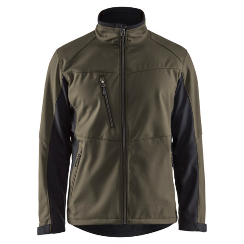 BLAKLADER Jacket | 4950 Mens Olive Green Jacket with Full Zip in Softshell