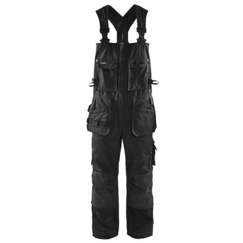 BLAKLADER Overalls | 2600 Craftsman Black Overalls with Braces and Kneepad Pockets in Cotton Polyester Blend