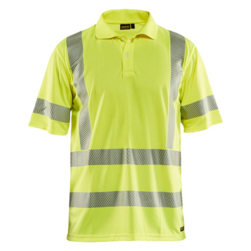 BLAKLADER Polo Shirt  | 3428  High Vis Yellow UV Protection Profile Polo Shirt with Reflective Tape Polyester