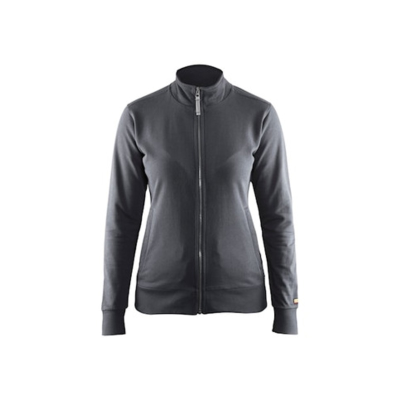 BLAKLADER Sweater Jacket | 3372 Womens Dark Grey Sweater Jacket with Full Zip in Cotton