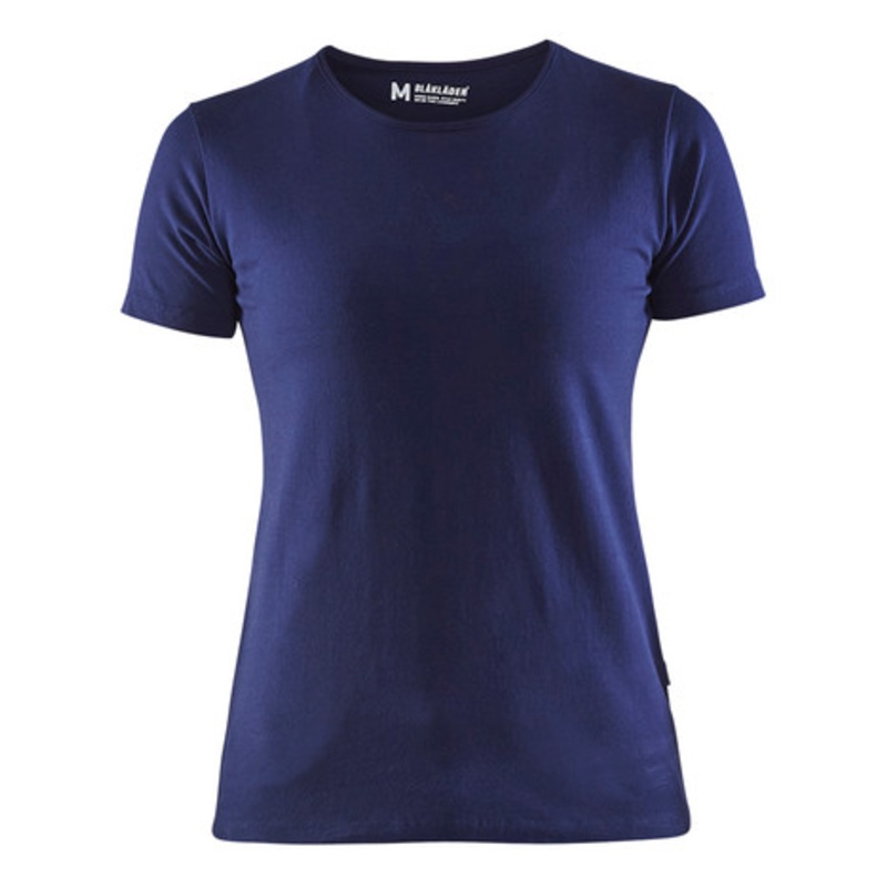 BLAKLADER T-Shirt | 3304 Navy Blue Womens T-Shirt with Round Neck and Slim Fit in Cotton