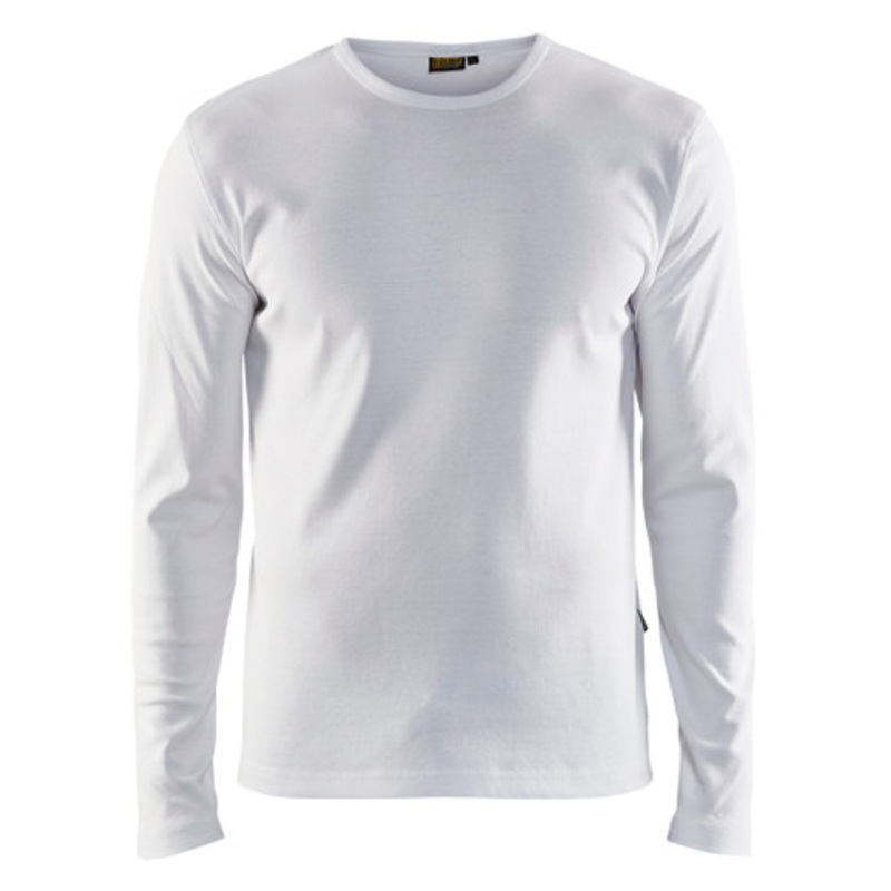 BLAKLADER T-Shirt  | 3314 Mens White Long Sleeve T-Shirt in Cotton
