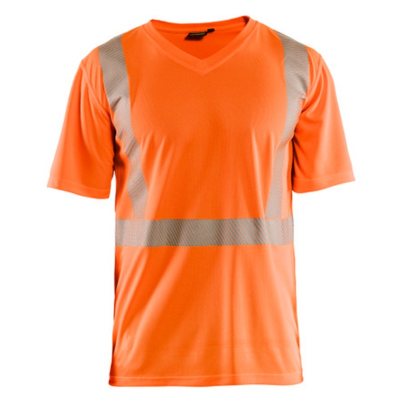 BLAKLADER T-Shirt  | 3386 High Vis Orange UV Protection T-Shirt with Reflective Tape Polyester