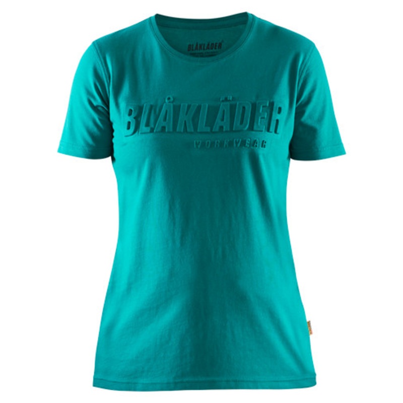 BLAKLADER T-Shirt  | 3431 Womens Teal Blue 3D Logo T-Shirt with Cotton