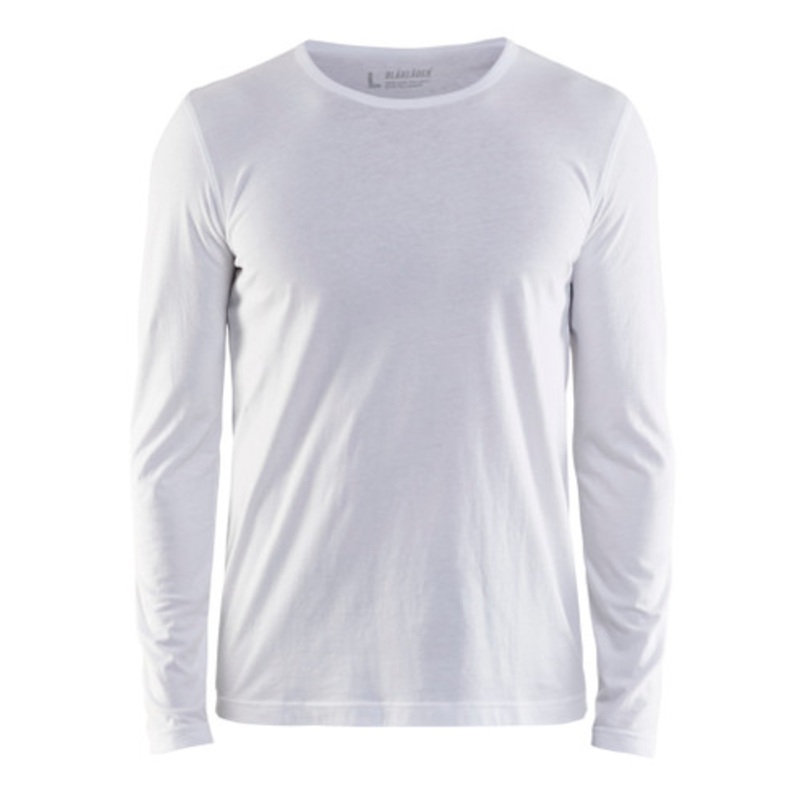 BLAKLADER T-Shirt  | 3500 White Long Sleeve Work T-Shirt in Cotton