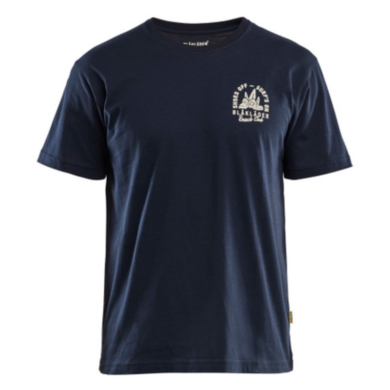 BLAKLADER T-Shirt  | 9419 Mens Dark Navy Blue BEACH CLUB T-Shirt in Cotton