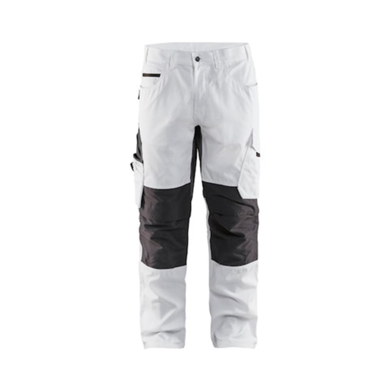 BLAKLADER Trousers | 1095  Painters White Trousers with Kneepad Pockets and Rip-Stop