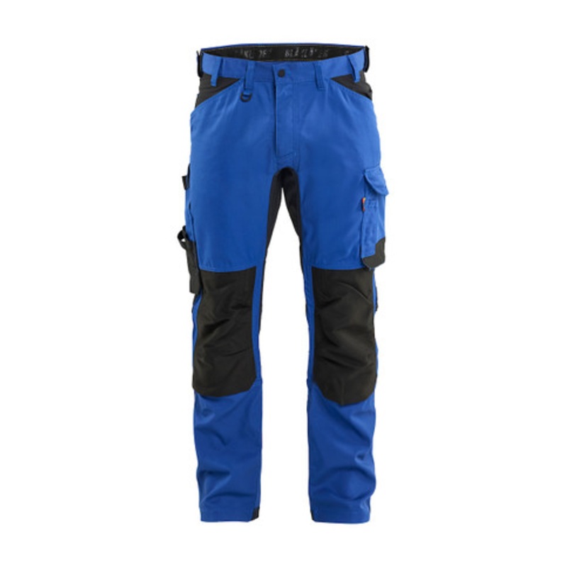 BLAKLADER Trousers | 1751 Blue Craftsman Trousers with Kneepad Pockets and in Cotton with Stretch
