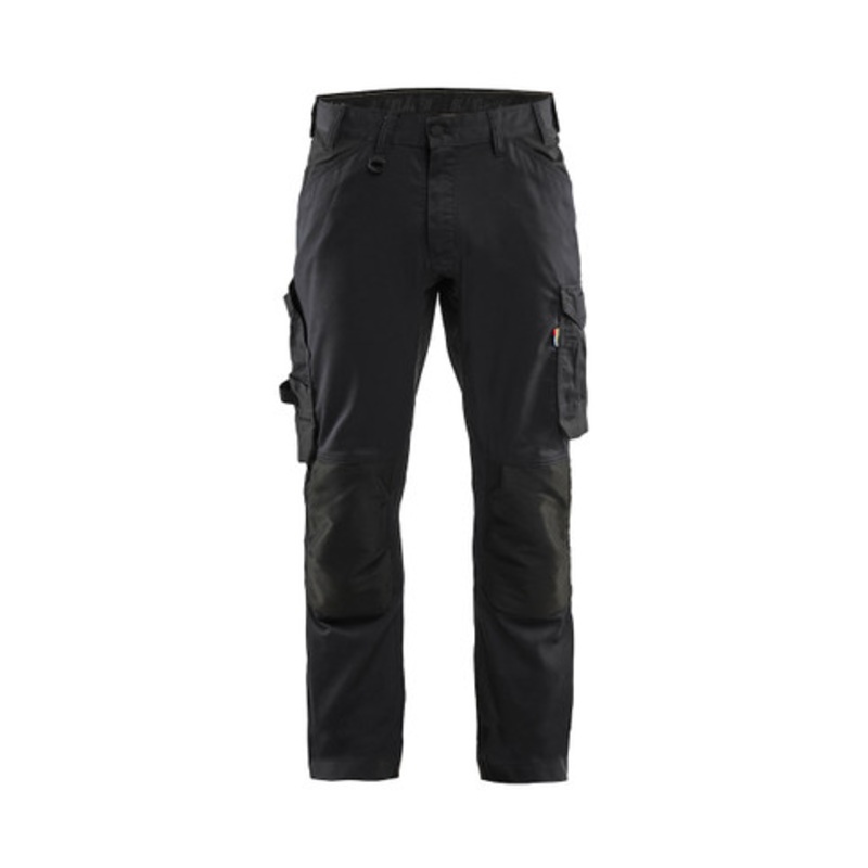 BLAKLADER Trousers | 1751 Craftsman Black Trousers with Kneepad Pockets in 2-Way Stretch