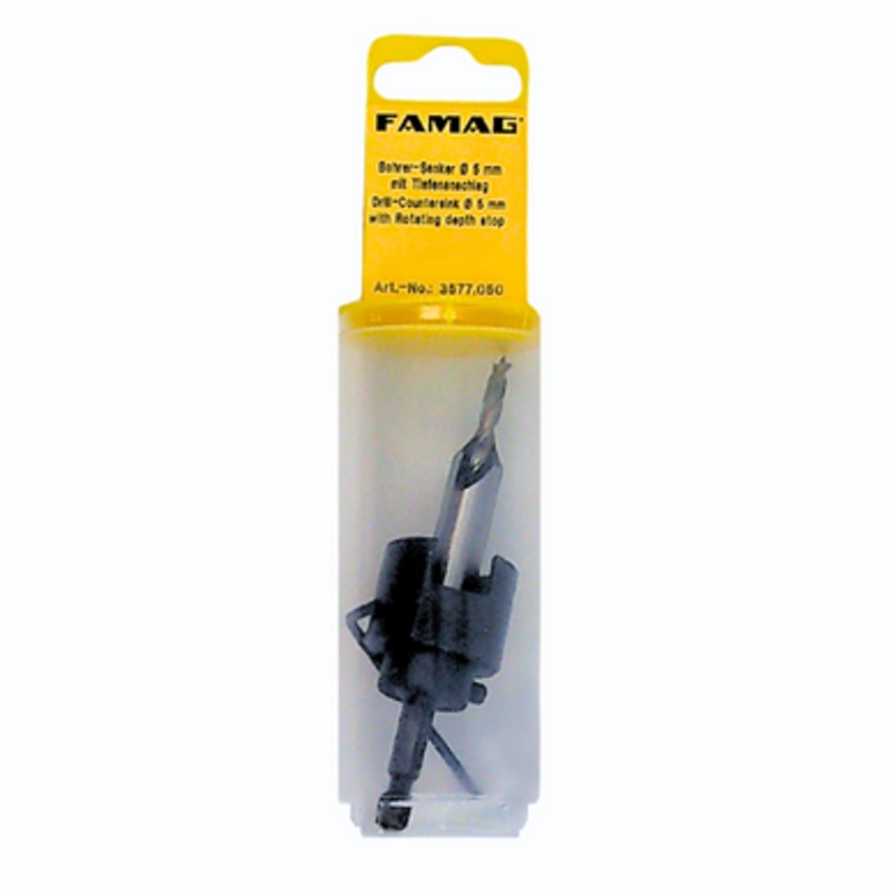 FAMAG Countersink Drill Bits | 3577 Rotating Depth Stop  with 5mm Drill