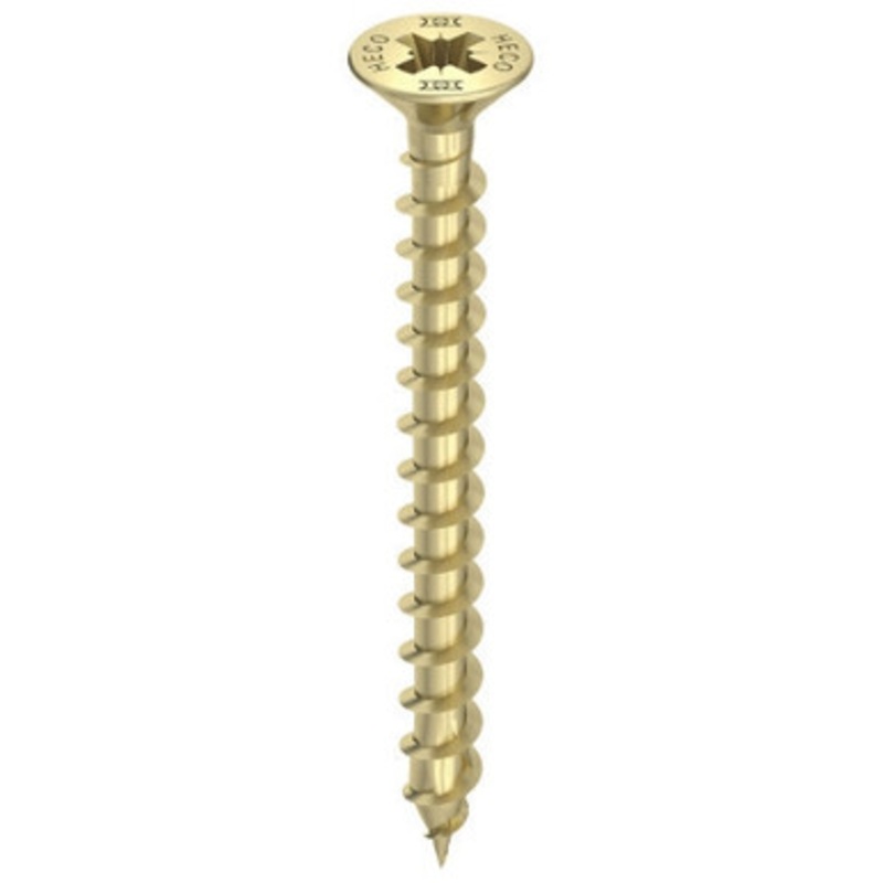 HECO Screws | 5mm Countersunk Head Screws  PZ2 with Full Thread in Yellow Zinc