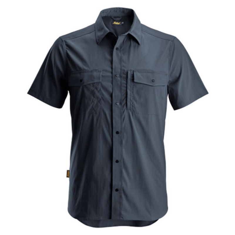 SNICKERS Shirt | 8520 Navy Blue LiteWork Shirt with Short Sleeve and UPF 50+ in Polyester