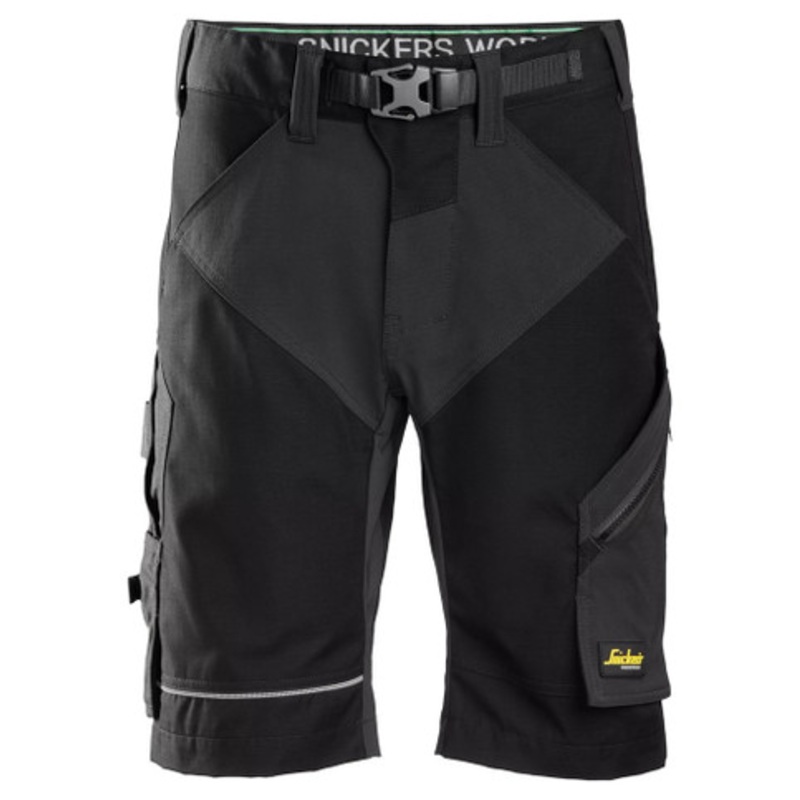 SNICKERS Shorts | 6914 Black FlexiWork Shorts with Ripstop and in Polyester