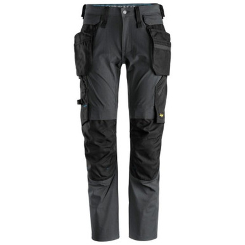 SNICKERS Trousers | 6208 Lite Work Steel Grey Trousers with Kneepad Pockets and Holster Pockets 4-Way Stretch