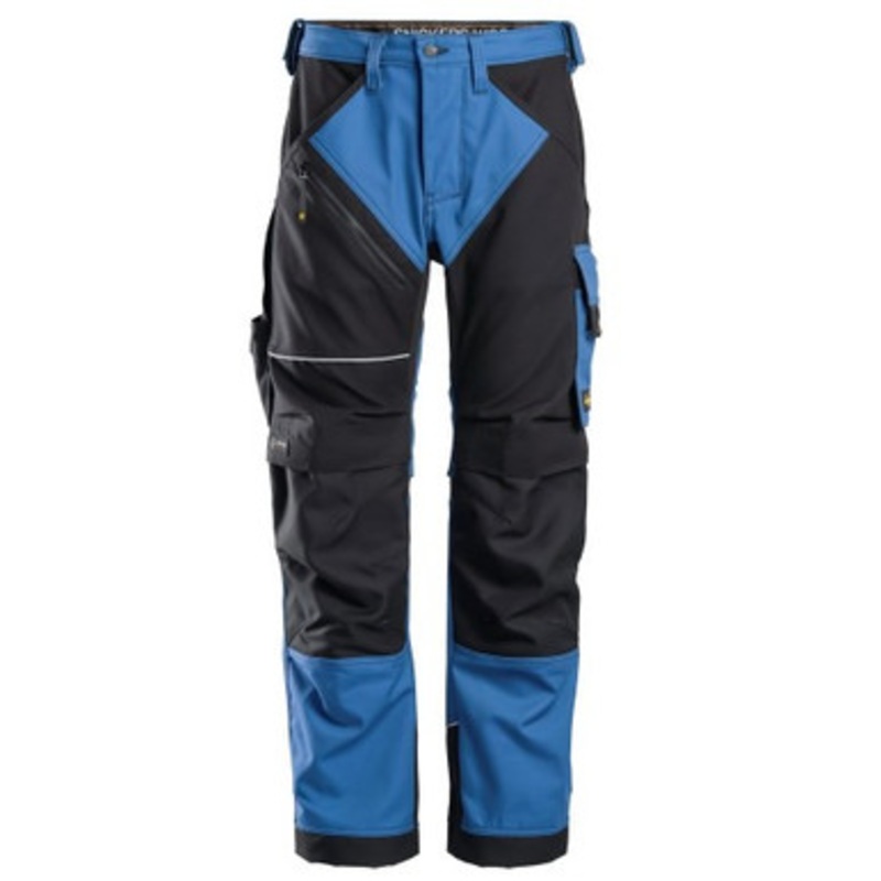 SNICKERS Trousers | 6314  Ruff Work Blue Trousers with Kneepad Pockets and Canvas