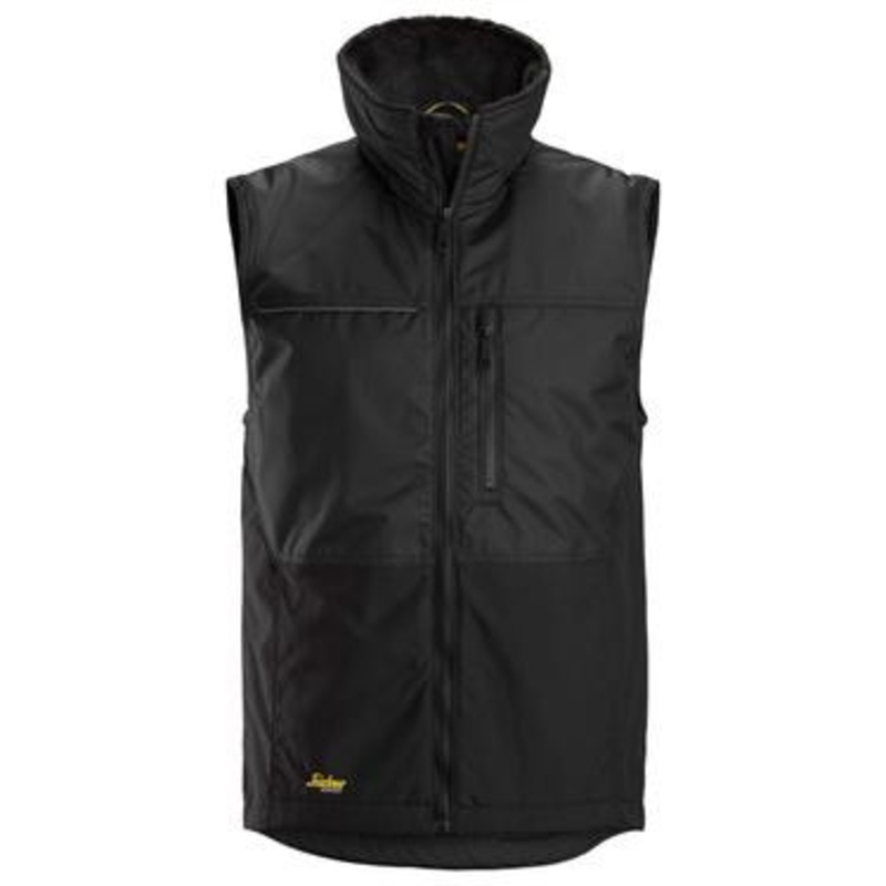 SNICKERS Vest | 4548 Black Full Zip Allround Work Winter Vest with Pile Lining