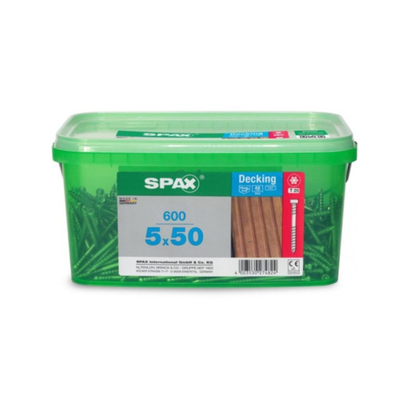 SPAX Screws | 5mm T25 Cylindrical Head Decking Screws 50mm Value Pack with Secondary Thread in A2 304 Stainless Steel