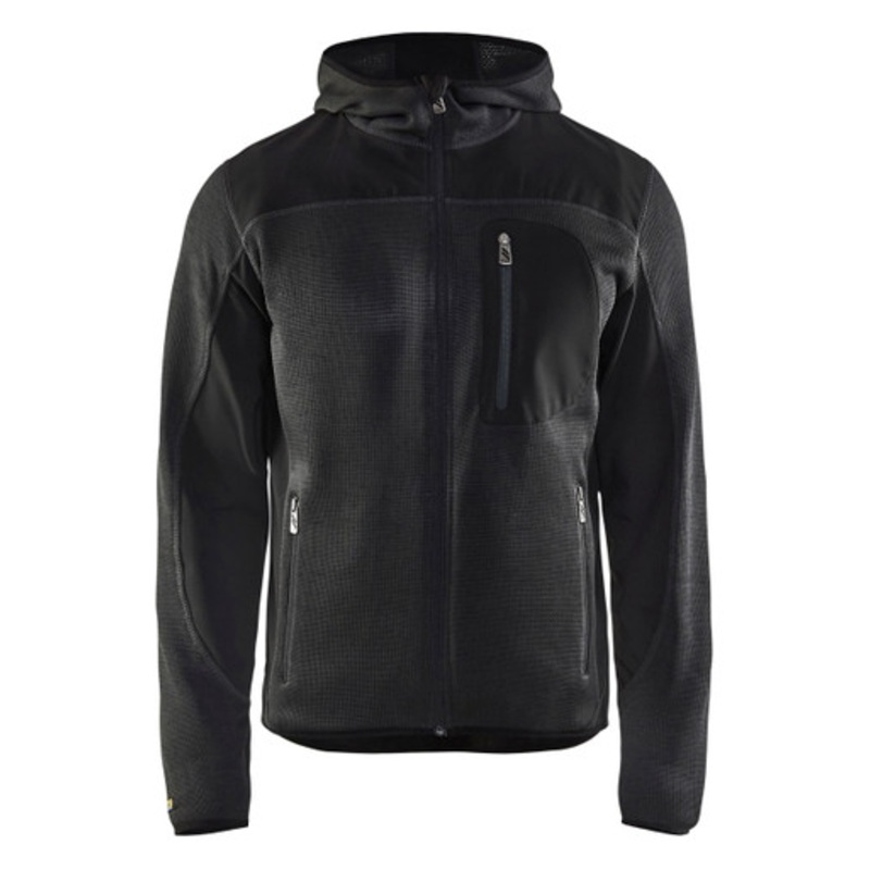 BLAKLADER Hoodie Jacket | 4930 Dark Grey Jacket Hoodie with Full Zip and Knitted in Polyester