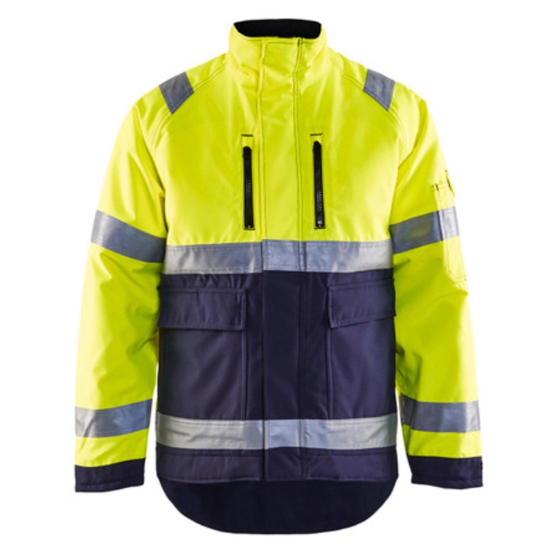 BLAKLADER Jacket | 4827 High Vis Yellow/Navy Blue Winter Jacket with Waterproof and in Polyester