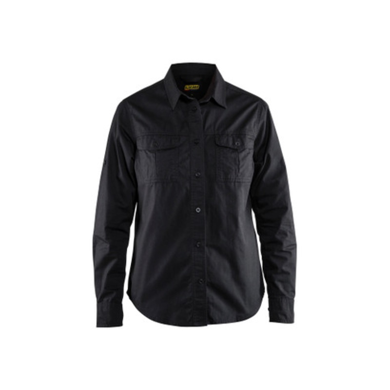 BLAKLADER Shirt  | 3208 Womens Black Long Sleeve Twill Shirt with Cotton