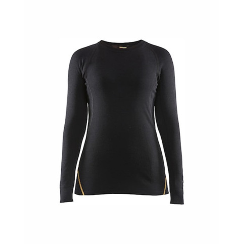 BLAKLADER Underwear | 7213 Womens Black Underwear Thermal Shirt with Anti-Flame in Wool