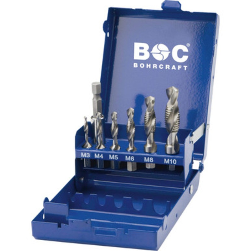BOHRCRAFT Drill Bits | 4171 Thread Cutting Drill Bits with  Shank in Set M3,M4,M5,M6,M8,M10