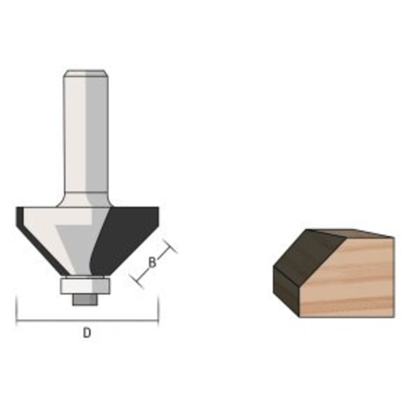 FAMAG Router Bits | 3102 BEVEL Milling  15 Router Bits with 8mm Shank