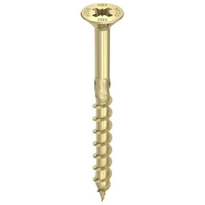 HECO Screws | 6mm Countersunk Head Screws PZ3 with Partial Thread in Yellow Zinc