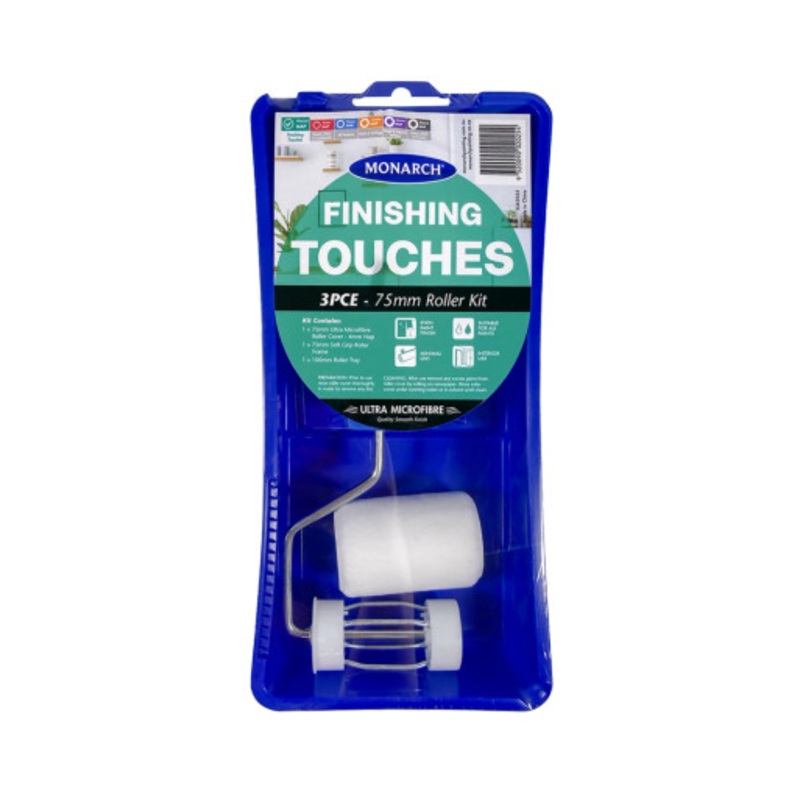 MONARCH Paint Kit | 75mm/4mm Nap Finishing Touches Roller Paint Kit 3 Pieces