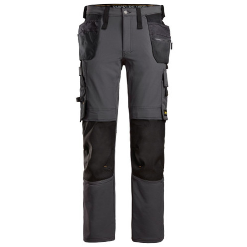 SNICKERS Trousers | 6271 Mid Grey AllroundWork Trousers with Holster Pockets and Kneepad Pockets in 4-Way Stretch