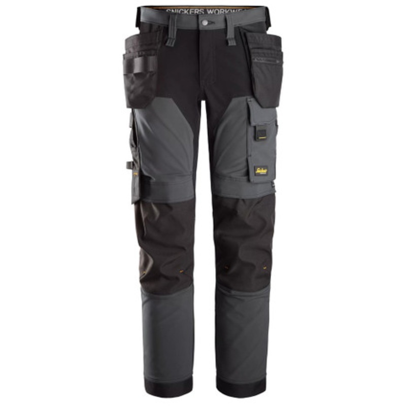 SNICKERS Trousers | 6275 Mid Grey AllroundWork Trousers with Holster Pockets and Kneepad Pockets in 4-Way Stretch