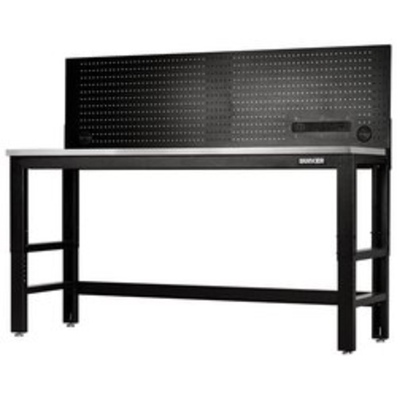 Bunker Workbench With Stainless Steel Worktop And Power Pegboard, 1830Mm | B300-Wb72Sspp