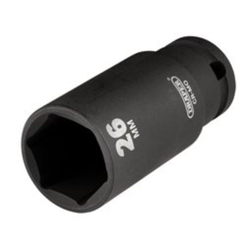 Draper Hi-Torq Metric Deep Impact Socket, 3/8 Sq. Dr., 26Mm | 410D-Mm
