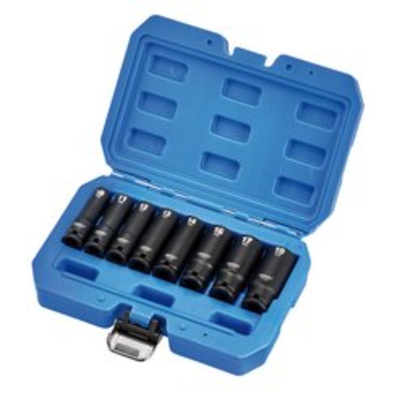 Draper Hi-Torq Metric Deep Impact Socket Set, 3/8 Sq. Dr. (8 Piece) | 409D/8/Mm