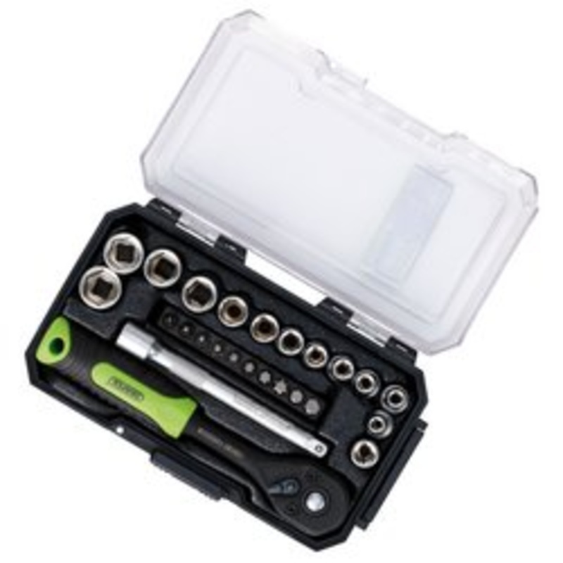 Draper Hi-Torq Metric Socket And Bit Set, 1/4 Sq. Dr. (25 Piece) | 1/4Ss25