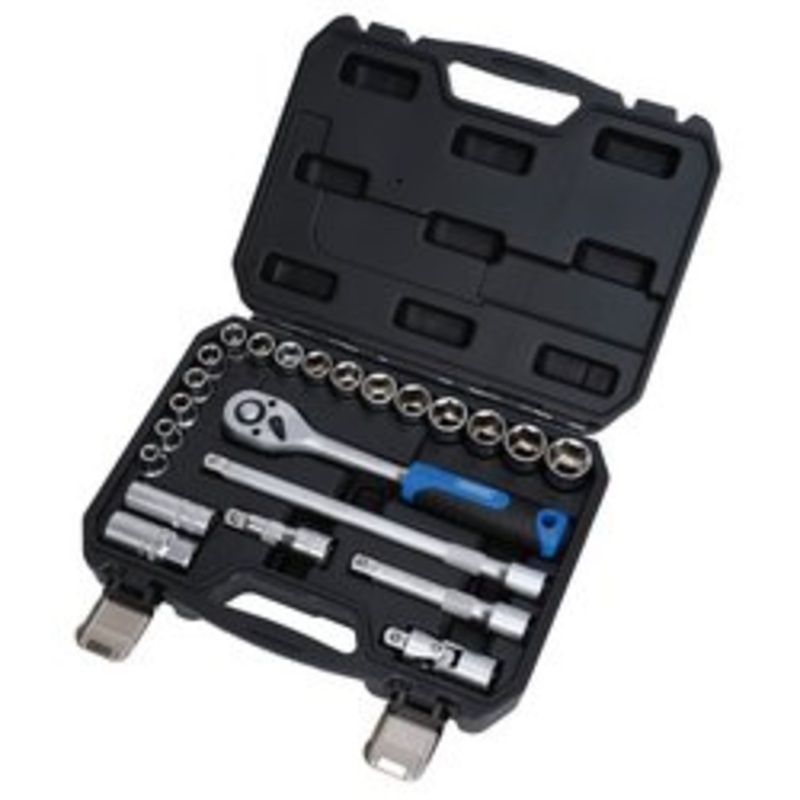 Draper Hi-Torq Metric Socket Set, 1/2 Sq.. Dr. (23 Piece) | 1/2Ss23