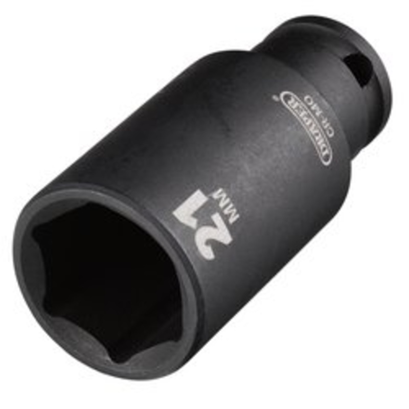 Draper Hi-Torq Metric Deep Impact Socket, 3/8 Sq. Dr., 21Mm | 409D-Mm