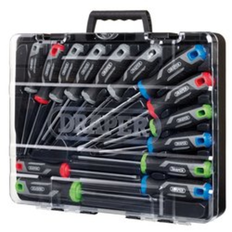 Soft Grip Screwdriver Set With Draper Tx-Star (14 Piece) | 200/S7