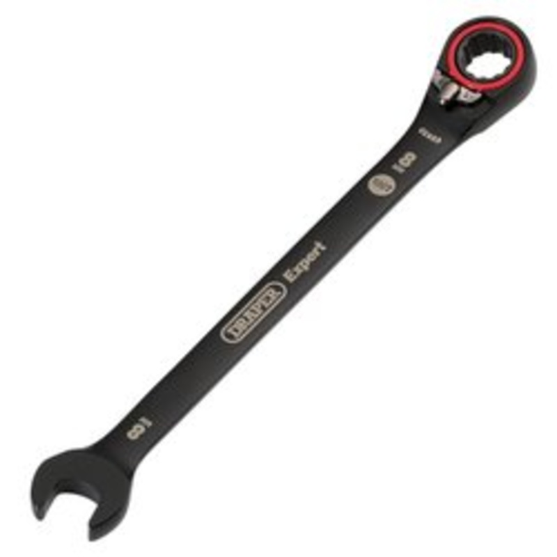 Draper Expert Hi-Torq  Metric Reversible Ratchet Combination Spanner, 8Mm, Black | 8241Rmm/Bk
