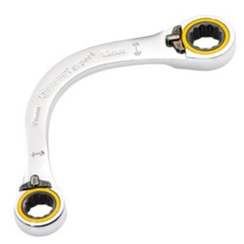Draper Expert Hi-Torq Double Ring Ratchet Half Moon Spanner, 10 X 12Mm | 8242Rmm