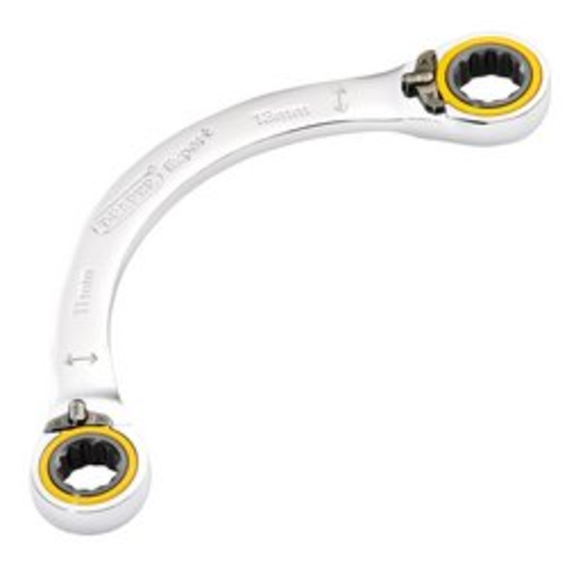 Draper Expert Hi-Torq Double Ring Ratchet Half Moon Spanner, 11 X 13Mm | 8242Rmm