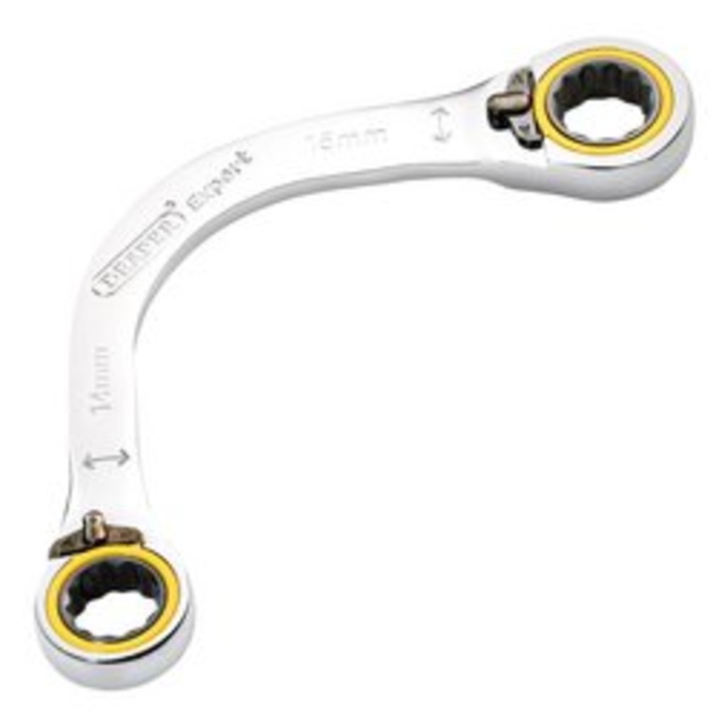 Draper Expert Hi-Torq Double Ring Ratchet Half Moon Spanner, 14 X 16Mm | 8242Rmm